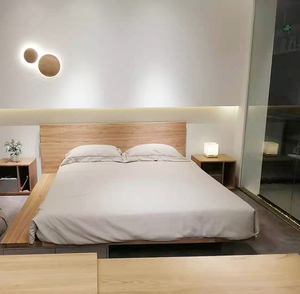 Sàn thấp Tatami khung giường rắn tro Gỗ gỗ loại nệm nền tảng siêu vua nữ hoàng Kích thước cao chất lượng sao khách sạn - Product Image 5