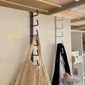 Wholesale Multifunctional 6-<b>Hook</b> Coffee Cup Mug Holder Black and White Iron <b>Shelf</b> for Kitchen Cabinet Sundries Organizer Storage - Product Image 6