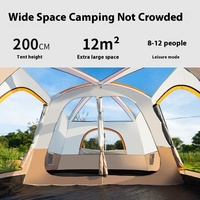 Tente pliante portable de deux pièces en toile Oxford anti-soleil et anti-pluie pour le camping en plein air grand espace de vie pour le glamping