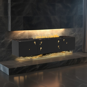 Buffet de luxe au design contemporain avec cheminées en marbre coulé en cuivre <span class=keywords><strong>laqué</strong></span> très brillant pour meubles de salon <span class=keywords><strong>TV</strong></span> - Product Image 5
