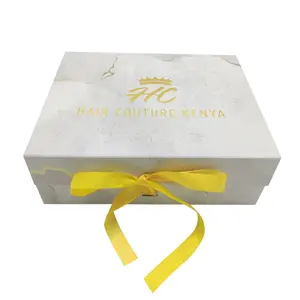 Custom T Shirt Marble Gift Box With Ribbon Logo Hot Stamping Garment Paper Boxes Magnetic Folding Box Packaging