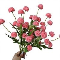 Simulasi Warna Musim Semi 5 Bola Dandelion Krisan Bunga Buatan Dekorasi Pernikahan Eropa Perlengkapan Dekorasi Dalam/Luar Ruangan
