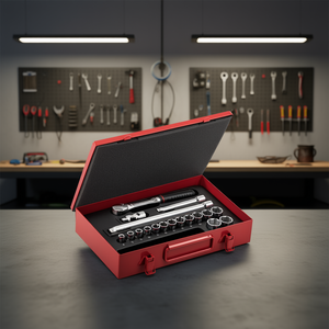 612 3/8 In Drive <b>Socket</b> Set With <b>Ratchet</b> And Extensions For Automotive Repair - Product Image 3