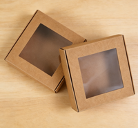 Cartons d'expédition transparents biodégradables personnalisés, boîtes en carton ondulé, logos imprimés, options de feuille d'or de 2 mm