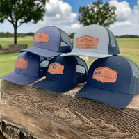 Casquettes Trucker Noires Unies 6 Panneaux 112 avec Logo Personnalisé d'Usine, Gorras en Maille Tendance à Fermeture Snapback pour la Plage