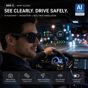 <span class=keywords><strong>Occhiali</strong></span> Smart <span class=keywords><strong>con</strong></span> Fotocamera 4K e Custodia di Ricarica, Controllo Audio Touch, Mouse ad Anello per Viaggi, Regalo Aziendale, Fornitore - Product Image 2