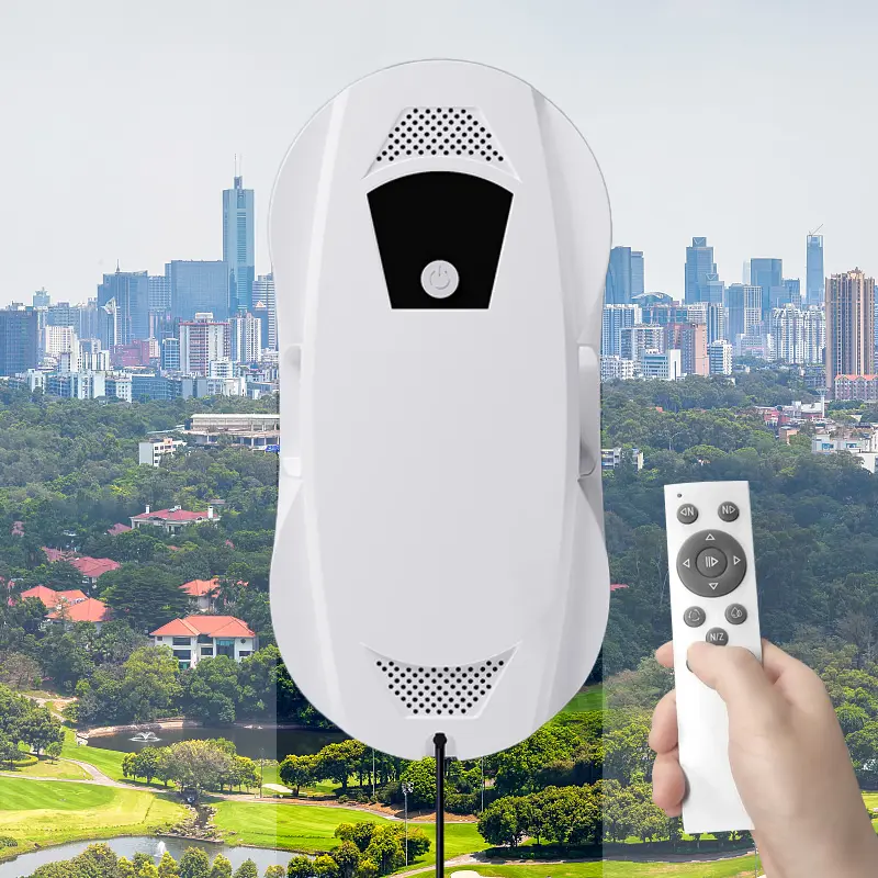 HT-124D robot pembersih jendela semprotan air, semprotan ganda high rise, robot pembersih jendela untuk rumah otomatis dengan semprotan air