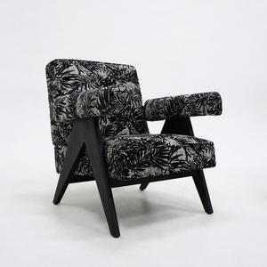 Colorful Fabric Minimalist Tufted Chaise <b>Lounge</b> Coffee Shop Armchair Hotel Living Room Furniture Retro <b>Indoor</b> Wooden Seats Loft - Product Image 3