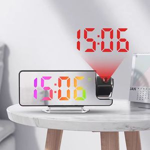 Relojes Despertadores de Escritorio con Proyección LED Digital Electrónica Creativa, Calendarios de Espejo, Pantalla Única de Temperatura y Humedad, USB Moderno - Product Image 4