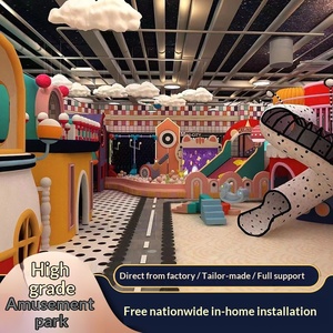 Parque Infantil, Paraíso para Niños, Toboganes Grandes y Pequeños para Interiores, Instalaciones de Trampolín, Área de Juegos con Arena, Educación Temprana para Padres e Hijos, Juegos con Acolchado Suave - Product Image 4