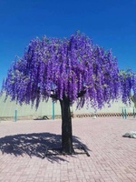 Arbre artificiel de fleurs de cerisier rose vif, effet toucher réel, fausse décoration Sakura avec arbre fleuri pour Noël ou Halloween