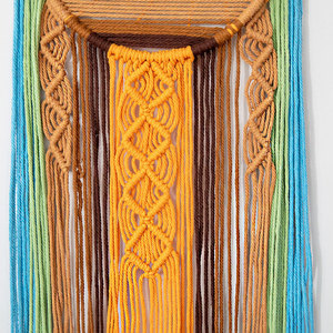 Arte Murale Boho in Macramè con Motivo Alba e Tramonto, <span class=keywords><strong>Acchiappasogni</strong></span>, Decorazione da Parete per Camera da Letto e Soggiorno 25*70cm - Product Image 4