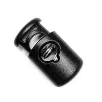 Bloqueur de cordon à ressort noir robuste en plastique, style vintage de luxe, à trou unique, pour paracorde, vêtements et lacets