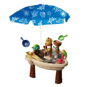 傘付きサマービーチおもちゃ屋外水感覚テーブル、水おもちゃアクセサリー
