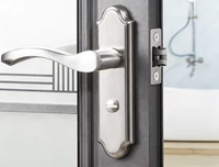 Serrure de sécurité en acier inoxydable pour salle de bain avec entraxe de 35-40 mm, sans clés, idéale pour hôtels, villas, appartements
