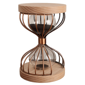 Wooden <b>Hourglass</b> Timer Ornament Minimalist Design Solid Wood Base Decorative Gift For Home Office Desktop - Product Image 5