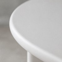Table basse ovale laquée mate style crème, moderne et minimaliste, en forme de pilule, en MDF, avec plateau central pour salon