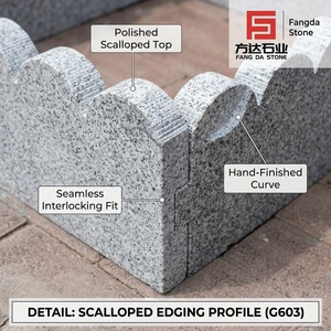 Pietra <span class=keywords><strong>per</strong></span> Bordi da <span class=keywords><strong>Giardino</strong></span> in Granito Bianco Sesamo G603 - Elegante Palizzata Ondulata <span class=keywords><strong>per</strong></span> Aiuole - Product Image 2