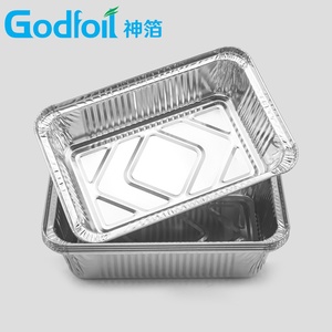 Barquette en aluminium de 2,25 lb (8,5x6 pouces) rectangulaire jetable pour la livraison de repas à emporter, plateau alimentaire argenté de 30 oz - Product Image 4