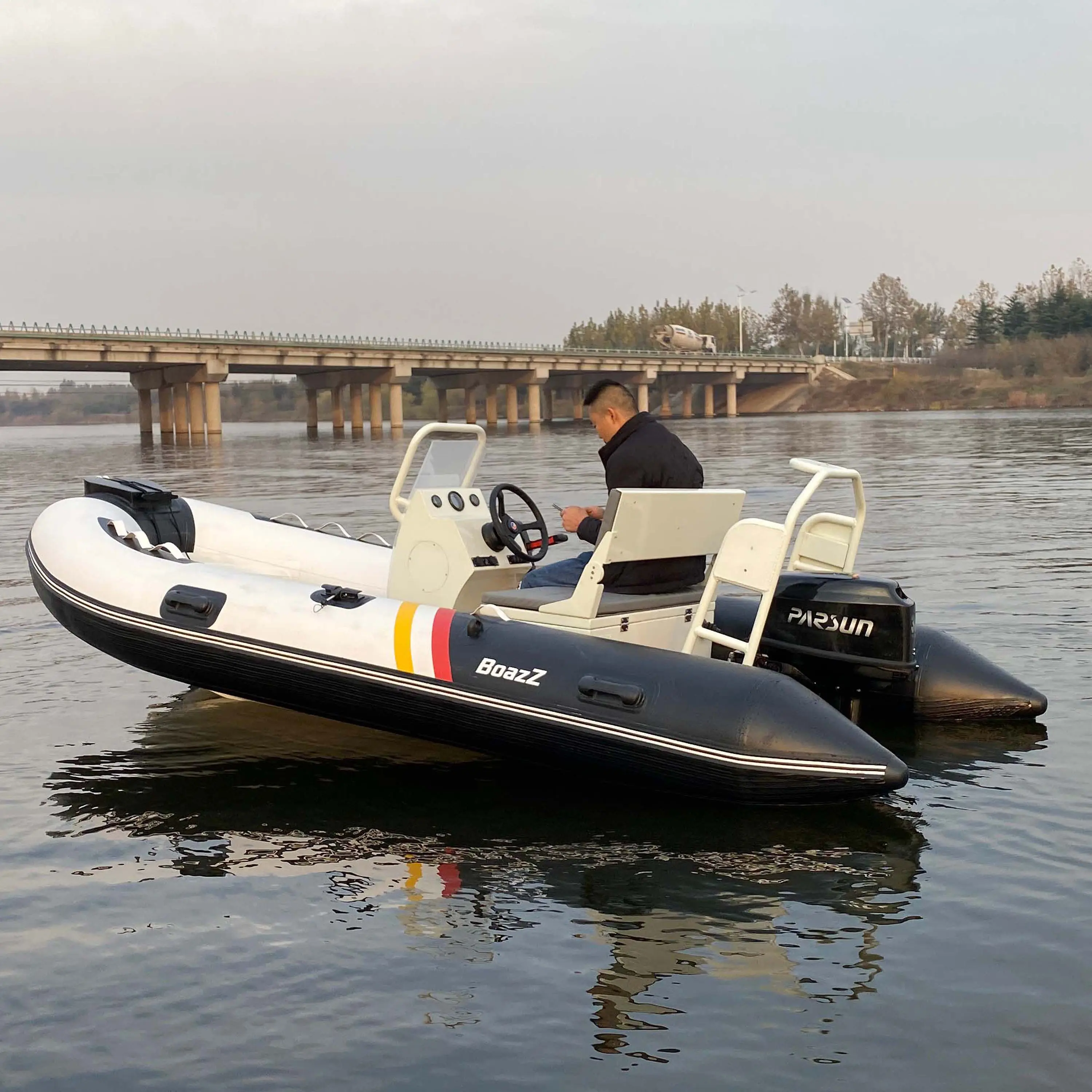 14 ft 430cm deep v aluminum hull hypalon/PVC tube sport ocean rigid inflatable rib boat for sale