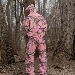 Maßgefertigter Übergroßer Pullover-Trainingsanzug im Vintage-Streetwear-Stil aus Baumwolle mit Allover-Print und Echtem Tarnmuster, Jogginghose und Hoodie Set - Product Image 3