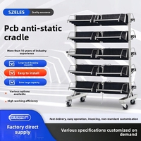 Chariot de rangement antistatique en acier inoxydable pour circuits imprimés et composants SMT, avec panier suspendu et chariot à bobines SMT
