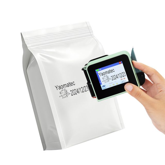 Yaomatec 12.7MM Portable Mini Inkjet Printer logo Date Serial Number Handheld Thermal Inkjet Printer for Plastic Bottle Cartons