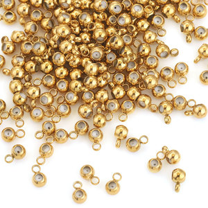 Round Spacer Positioning Beads |PVD Gold Plated Stainless Steel <b>Slider</b> Stopper Beads for <b>Bracelet</b> Necklace DIY Jewelry Making - Product Image 4