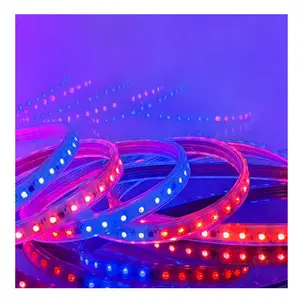 60leds/m 230v açık dekorasyon RGB ışıkları PVC malzeme IP65 su geçirmez 8W LED şerit ışık