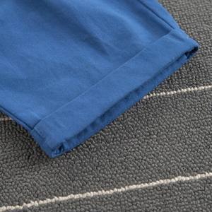 สินค้าขายดีในจีน เสื้อยืดเด็กแขนสั้นลายการ์ตูนผูกโบว์ คอปกผ้าฝ้ายสีฟ้าอ่อน กางเกงเอี๊ยมสีฟ้าอ่อน - Product Image 6