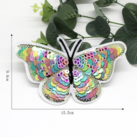 Patch papillon à paillettes, applique brodée colorée à coudre sur les vêtements, accessoires de décoration DIY pour vêtements