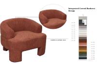 Fauteuil d'appoint en tissu CARLFORD, fauteuils de salon en tissu, chaise de chambre en tissu, chaise de loisirs, chaise d'appoint en gros
