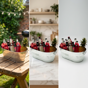 Seau à glace rectangulaire en métal galvanisé personnalisable, capacité de 3 gallons, avec poignées de transport pour fêtes et événements - Product Image 4