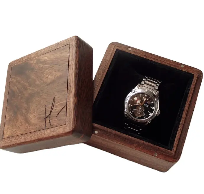 Wood Jewelry Box for Watch Premium Custom Walnut Wood Boxes Personalized Storage Gift Box