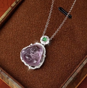 Collier Améthyste Bouddha Gong, améliore <span class=keywords><strong>l</strong></span>'<span class=keywords><strong>âme</strong></span> de <span class=keywords><strong>l</strong></span>'artisanat en cristal é<span class=keywords><strong>l</strong></span>égant, niche exquise tout - Product Image 3