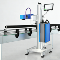Machine de marquage laser CO2 volante Lanmotec, directement de l'usine, 5W-100W, haute précision, compatible DXF PLT BMP pour tuyaux, câbles et fils en plastique