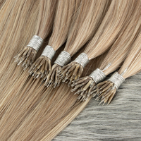 Extensions de cheveux pré-crochetsées de qualité salon, micro-anneaux et nano-anneaux, en cheveux humains Remy double drawn, vente en gros, qualité usine