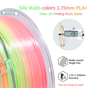 Filamento PLA+ Silk de 1.75mm, 1kg, Filamento Arcoíris, Filamento para Impresión 3D, Compatible con Impresoras 3D Bambu - Product Image 6