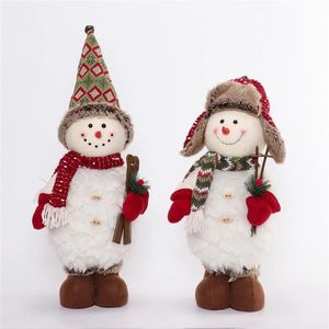 Juego de 2 Muñecos de Nieve de Peluche, Decoración Navideña Vibrante para el Hogar, Regalo para Fiestas de Navidad - Product Image 2