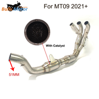 Knalpot untuk Yamaha MT09 FZ09 pipa Header 2021 + MT 09 pipa knalpot baja tahan karat FZ 09 Manifold