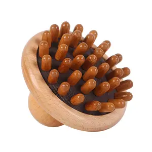 Airbag Massager Scalp Head Meridian Brush Bamboo Wood Nylon Custom Logo Paddle Features Salon Use Rubber Beech Natural Home