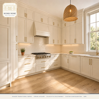 Armoires de cuisine sur mesure, peintes en blanc, pour toute la maison, OEM, portes à panneaux encastrés à fermeture douce, directement de l'usine