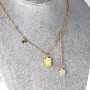 Collar con Colgante de Acero Inoxidable Chapado en Oro de 18k al por Mayor, Diseño Especial de Panadería, Lindo para Niñas y Mujeres - Product Image 3