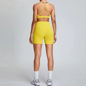 Phòng tập thể dục mặc tập thể dục quần áo phụ nữ ropa deportiva mujer liền mạch Activewear đặt phòng tập thể dục tập thể dục đẩy lên Yoga Biker Bộ ngắn - Product Image 6