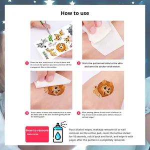 Autocollants de tatouage temporaire en gros, nouveaux, mignons, motif lapin de Pâques et œuf de dessin animé pour enfants, cadeau de fête pour enfants - Product Image 6