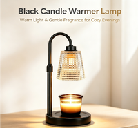 Lampe chauffe-bougie avec minuterie, chauffe-cire en verre floral à intensité variable, décoration d'intérieur, cadeaux d'anniversaire pour femmes