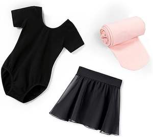 Новое поступление, платье для балетных танцев, комплект из 3 предметов, хлопковая одежда для сценических танцев, детский гимнастический купальник, балерина для девочек - Product Image 5