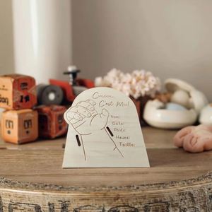 Tarjetas de hitos de madera natural al por mayor para bebés, regalo para recién nacidos, soporte para pulsera de hospital, recuerdo grabado en madera - Product Image 2