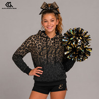Sweat-shirt à capuche personnalisé pour équipe de cheerleading, pull d'échauffement avec pompons, vente en gros, logo personnalisé, tenue d'entraînement de danse, sweat-shirt d'échauffement