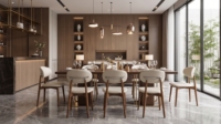 Chaise en bois d'hévéa pliable et peu encombrante, mobilier moderne pour la maison, chaises de salle à manger rembourrées en cuir pour présentoir de showroom